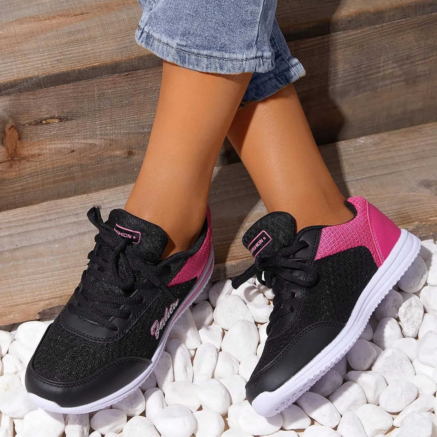 Women Sneakers Black Size 9 All Black Leather Non Slip Work Shoes Womens Walking Shoes for Women Brown Running Shoes for Women with Plantar Fasciitis Slip On Walking Shoes Women Black