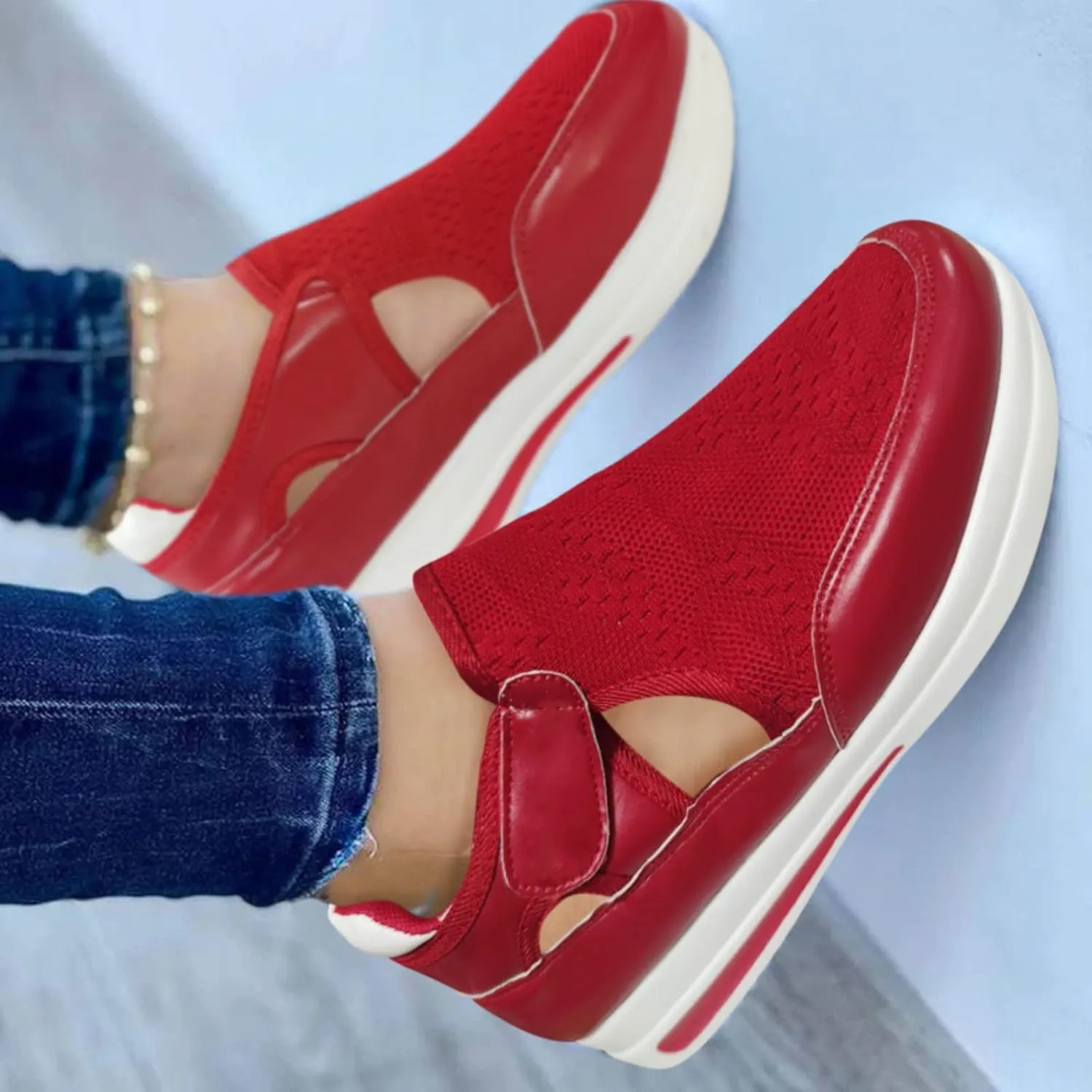 Women Sneakers Size 6 Wide Zapatos CóModos para Embarazadas Slip On Shoes for Elderly Women Womens High Top Sneakers White Tenis Negros para Caminar De Mujer Comodos