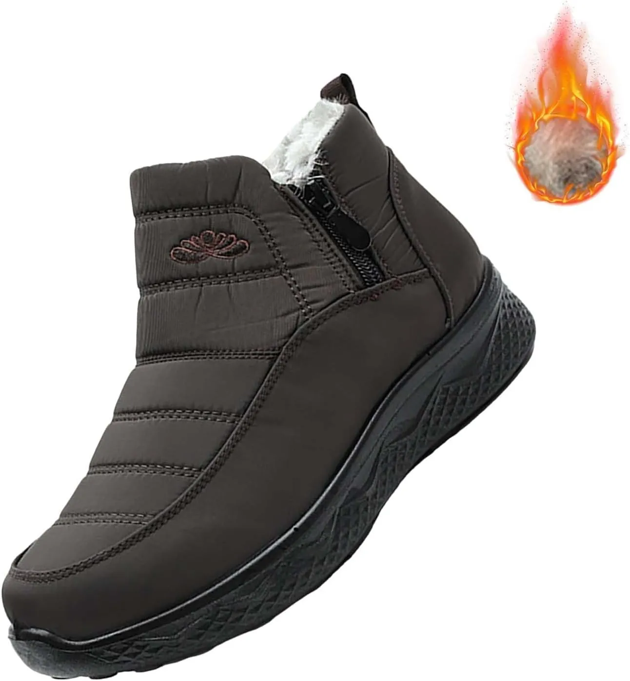 Women Snow Boots Waterproof Women's Fleece Lined Snow Boots Womens with Warm Fur Lining Barefoot Shoes Grounded Footwear Hiking Mens Running Shoes Men Snow Booties