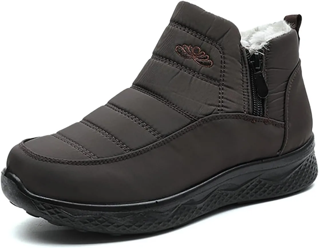 Women Snow Boots Waterproof Women's Fleece Lined Snow Boots Womens with Warm Fur Lining Barefoot Shoes Grounded Footwear Hiking Mens Running Shoes Men Snow Booties
