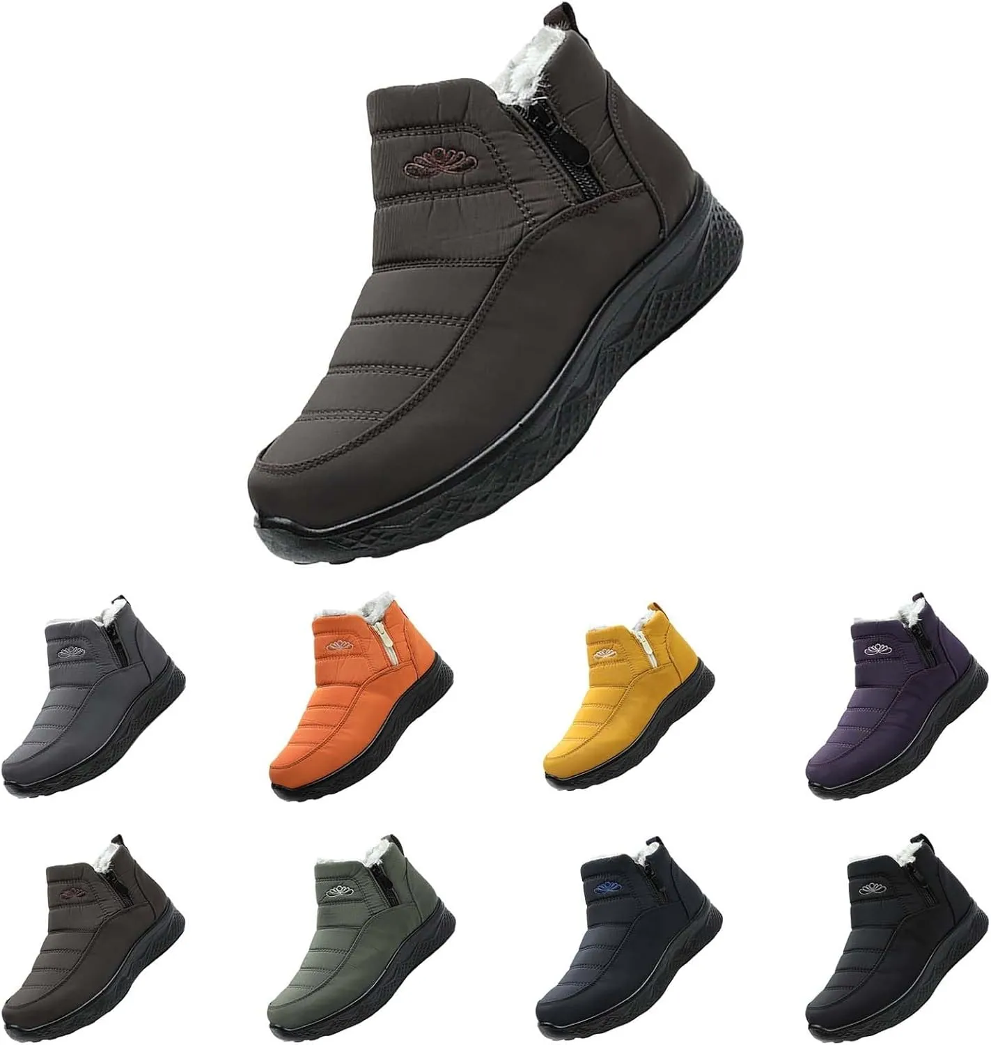 Women Snow Boots Waterproof Women's Fleece Lined Snow Boots Womens with Warm Fur Lining Barefoot Shoes Grounded Footwear Hiking Mens Running Shoes Men Snow Booties
