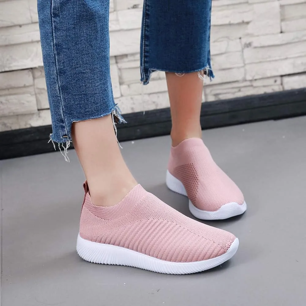 Women's Athletic Walking Shoes Slip On Casual Mesh Walking Shoes Women Comfort Ladies Casual Shoes Men's Fashion Sneakers Red Tennis Shoe Loafers Dress Shoe