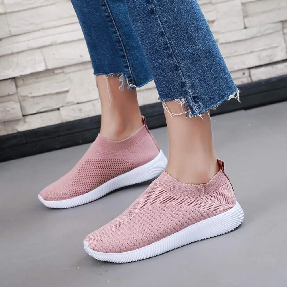Women's Athletic Walking Shoes Slip On Casual Mesh Walking Shoes Women Comfort Ladies Casual Shoes Men's Fashion Sneakers Red Tennis Shoe Loafers Dress Shoe