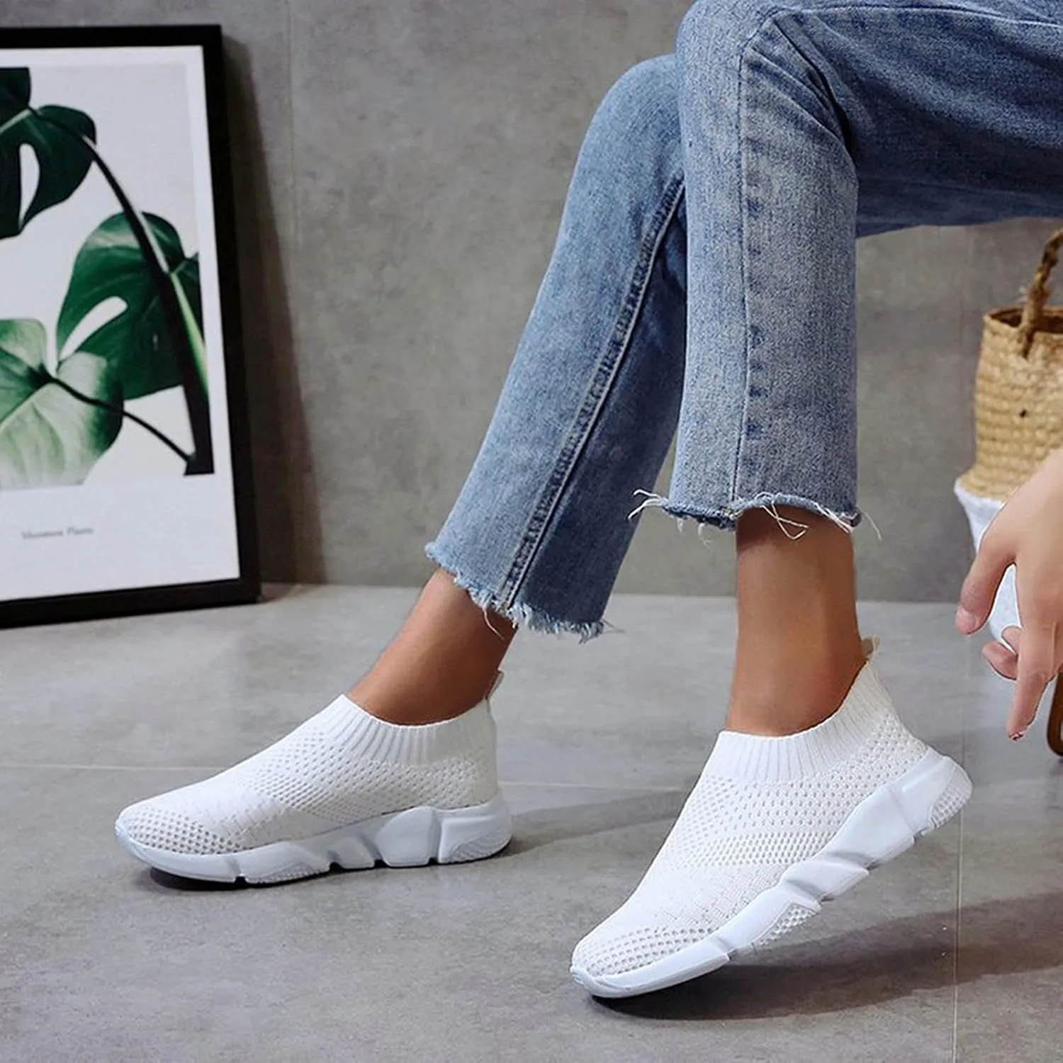 Womens Black and White Running Shoes Slip On Walking Shoes Women Nurse Shoes for Women Comfortable Wide Width Womens Black Fashion Sneakers Size 10 Slip On Walking Shoes Women Comfortable Dressy