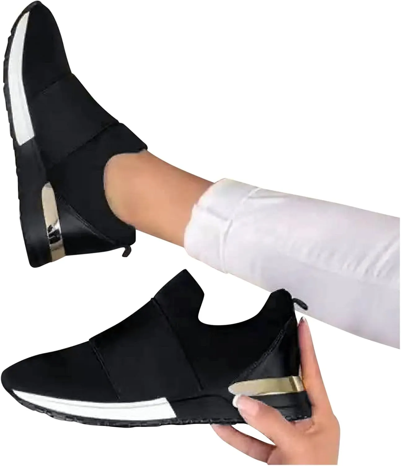 Womens Black Walking Sneakers Size 10 Mule Shoes for Women Slip On Heels Womens Size 9 1/2 Athletic Shoes Platform Sneakers for Women 2023 Non Slip Comfy Work Shoes for Women Standing All Day