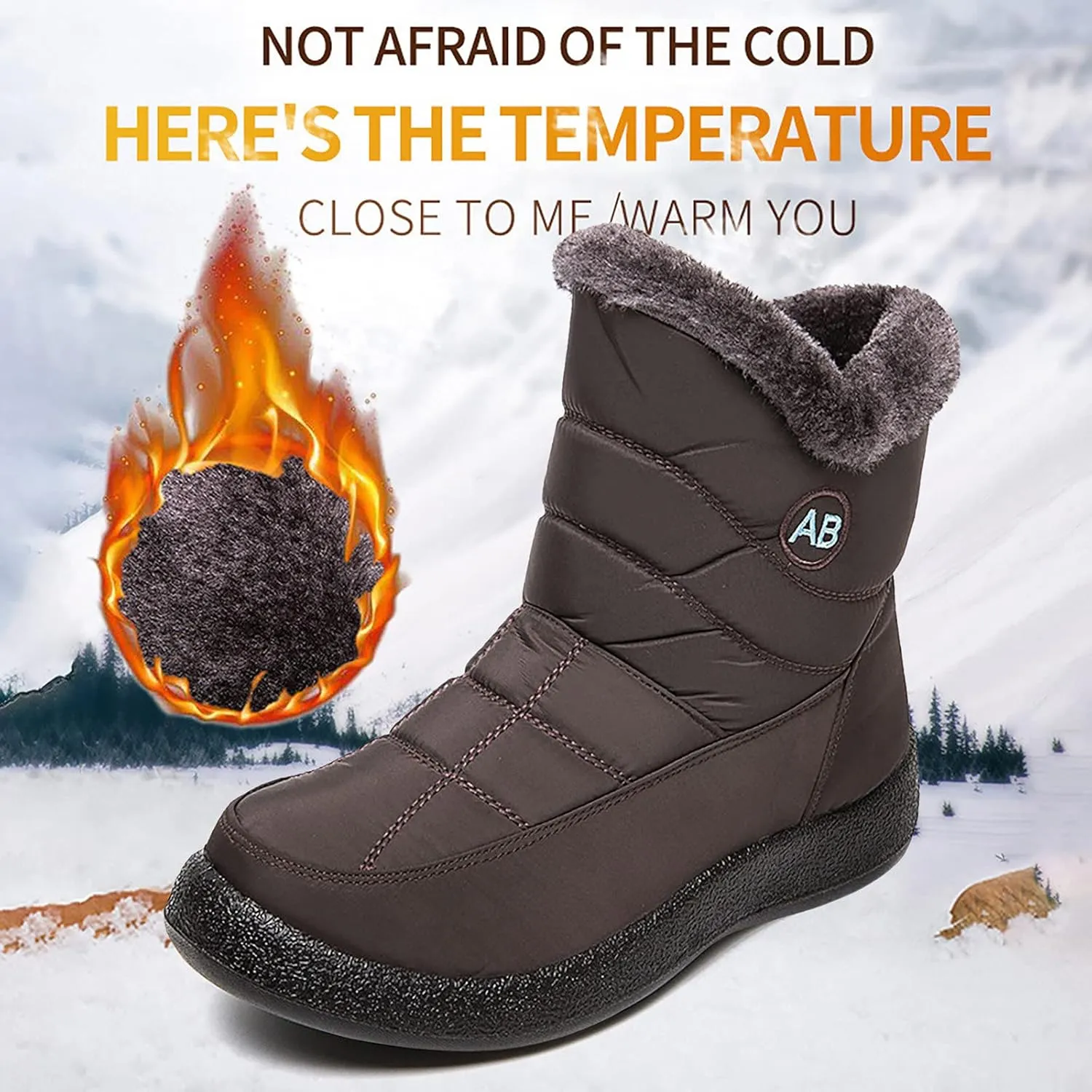 Womens Boots Winter Cute Ladies Premium Warm & Comfy Snow Boots Snow Boots Womens Winter Ankle Boots Ladies Plush Lined Snow Boot Barefoot Shoes Men Mens Booties Winter