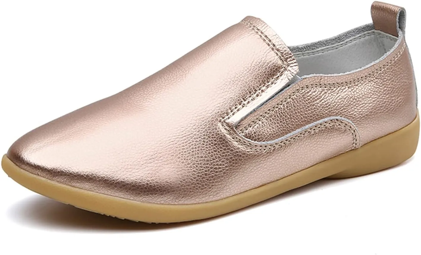 Women's Casual Round Head Moccasin Shoes Comfortable Leather Breathable Loafers Driving Outdoor Walking Nurse Breathable Driving Fashion Soft Shoes