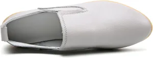 Women's Casual Round Head Moccasin Shoes Comfortable Leather Breathable Loafers Driving Outdoor Walking Nurse Breathable Driving Fashion Soft Shoes