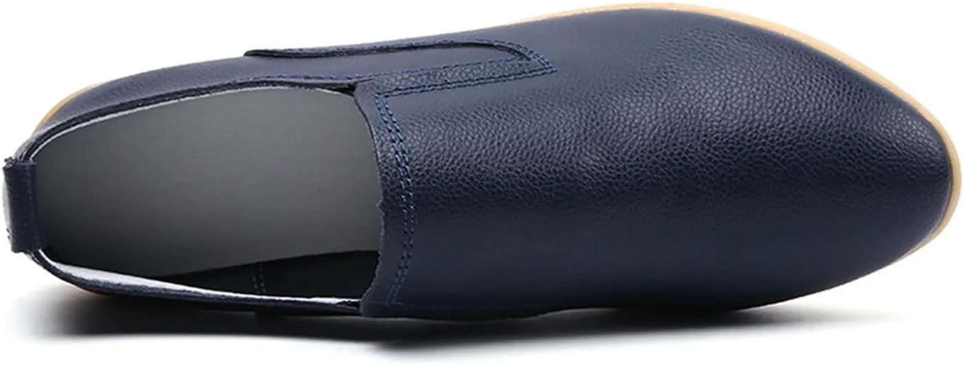 Women's Casual Round Head Moccasin Shoes Comfortable Leather Breathable Loafers Driving Outdoor Walking Nurse Breathable Driving Fashion Soft Shoes