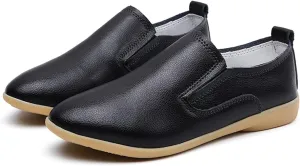 Women's Casual Round Head Moccasin Shoes Comfortable Leather Breathable Loafers Driving Outdoor Walking Nurse Breathable Driving Fashion Soft Shoes