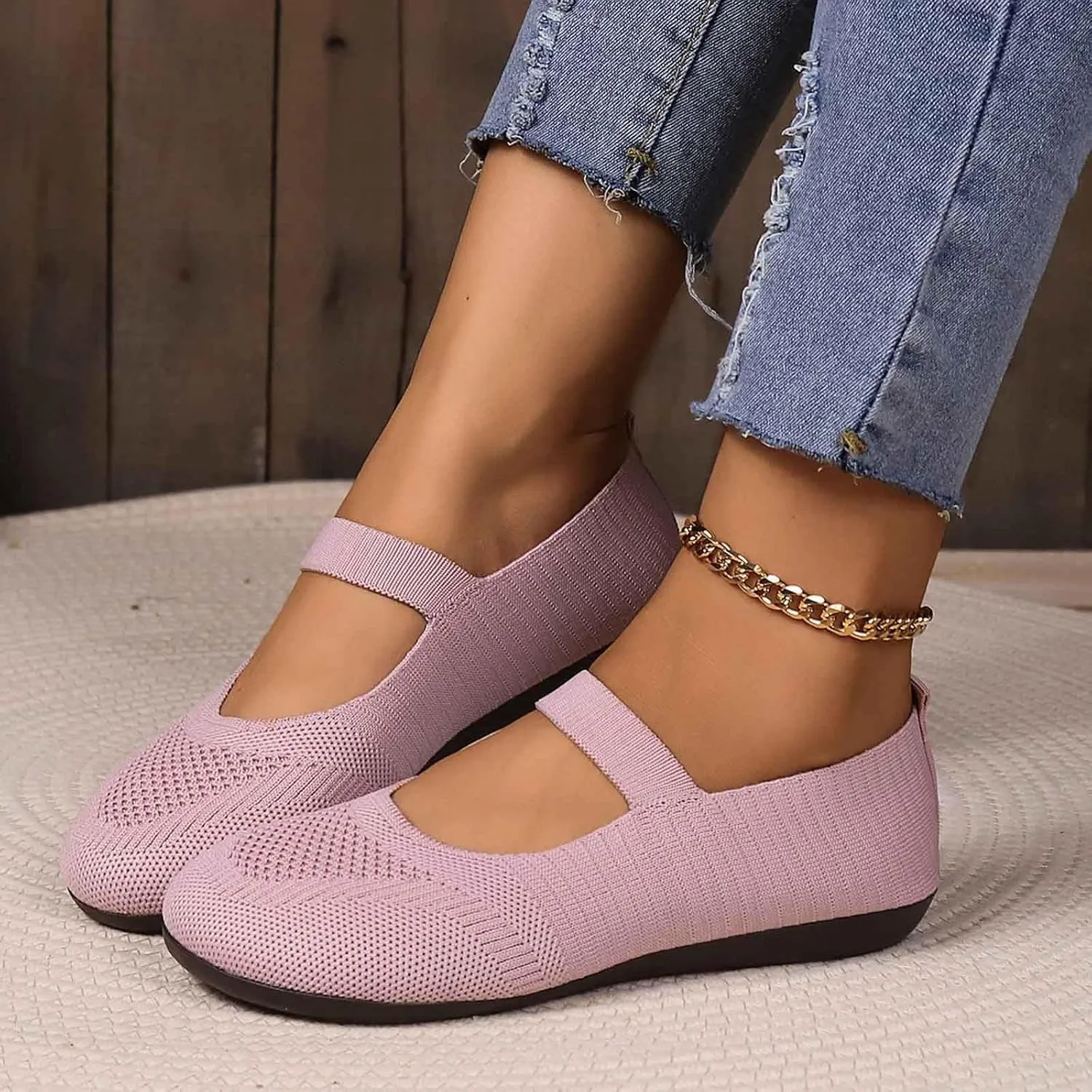 Women's Casual Shoes Everyday Comfort Breathable Design Ideal Summer Slip On Style with Flat Sole Lady Slip Shoe