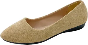 Women's Casual Slip On Comfortable Suede Shoes Low Heel Everyday Walking Footwear for Spring Summer Outfits