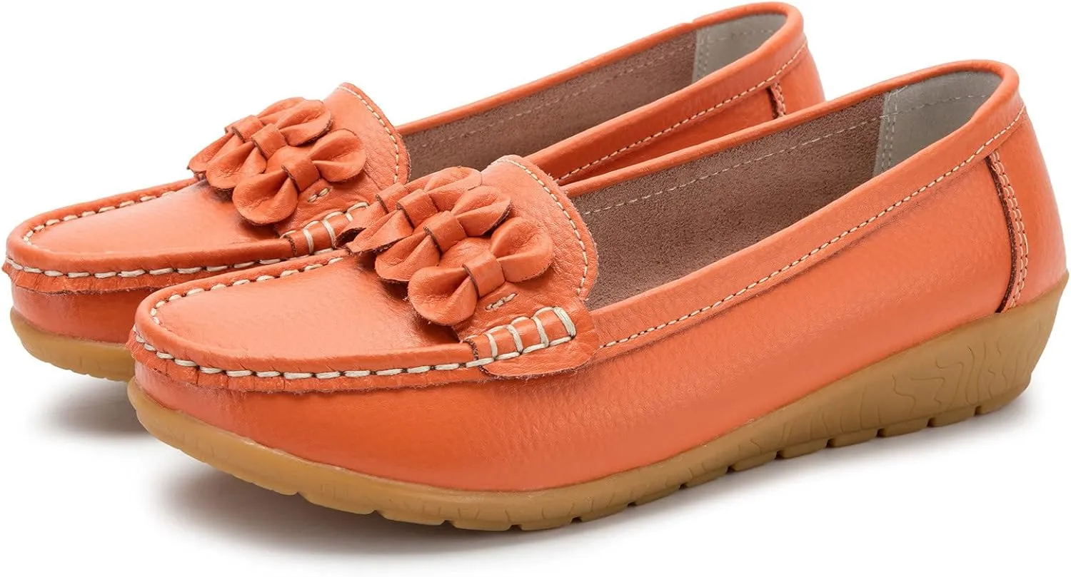 Womens Dressy Casual Walking Shoes Loafers Sneakers for Daily Walking Square Toe Comfortable Office Work Shoes