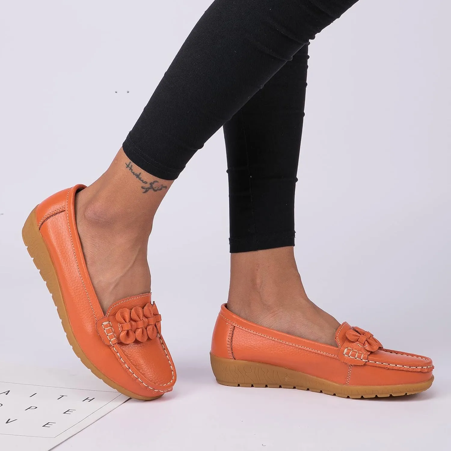 Womens Dressy Casual Walking Shoes Loafers Sneakers for Daily Walking Square Toe Comfortable Office Work Shoes
