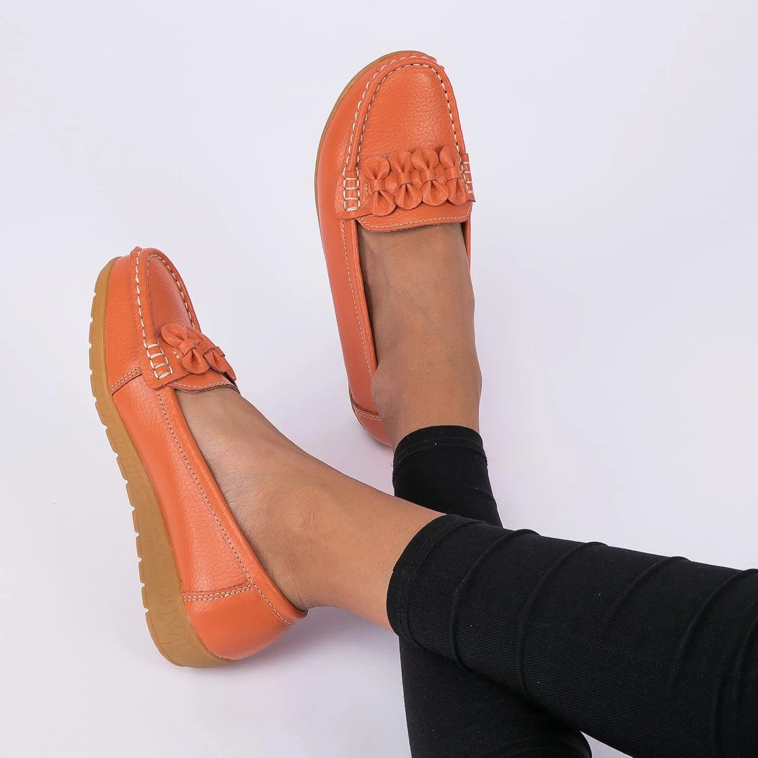 Womens Dressy Casual Walking Shoes Loafers Sneakers for Daily Walking Square Toe Comfortable Office Work Shoes