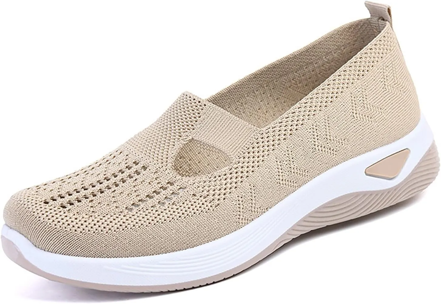 Women's Fashion Sneakers Woven Orthopedic Breathable Soft Shoes Go Walking Slip On Foam Shoes Sneakers with Arch Support Breathable Lightweight Walking Shoe