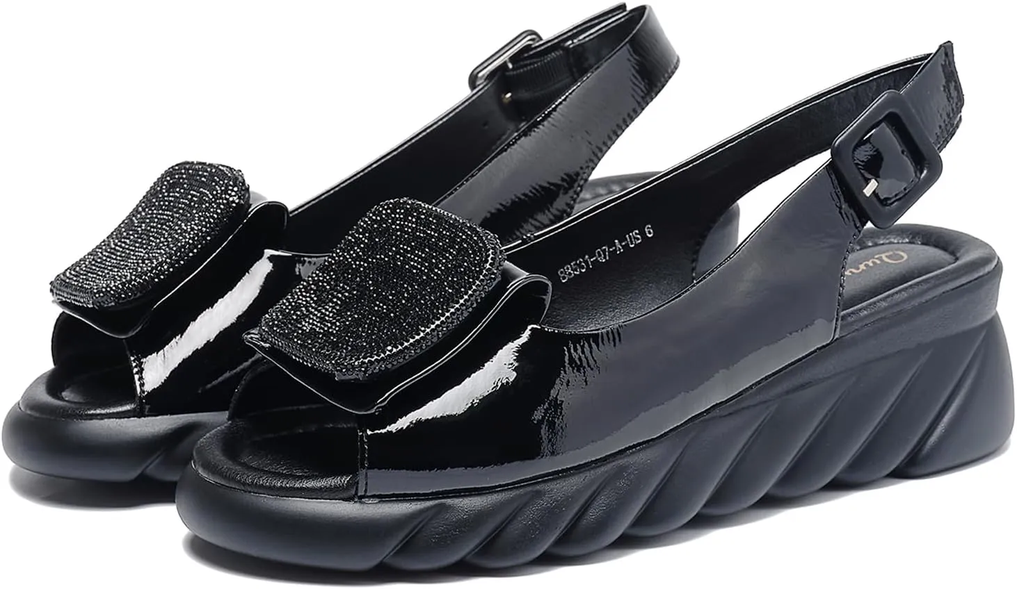 Women's Flat Peep Toe Ankle Strap Slingback Sandals with Rhinestone Accents & Padded Comfort – Street Style Shoes