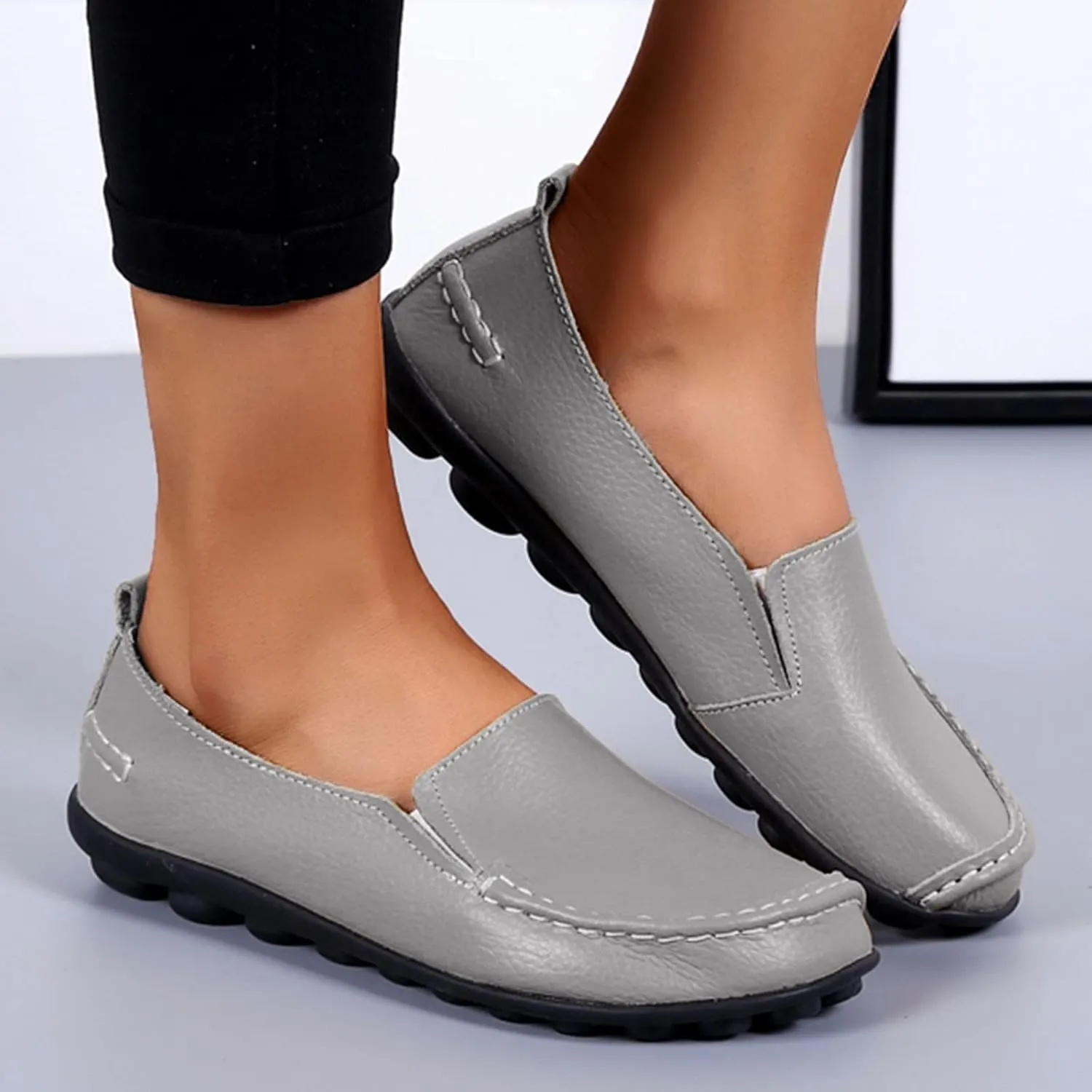 Women's Flats Shoes Slip On Work Shoes Comfort Walking Shoes Lightweight Comfort Penny Loafers Classic Wide Flats