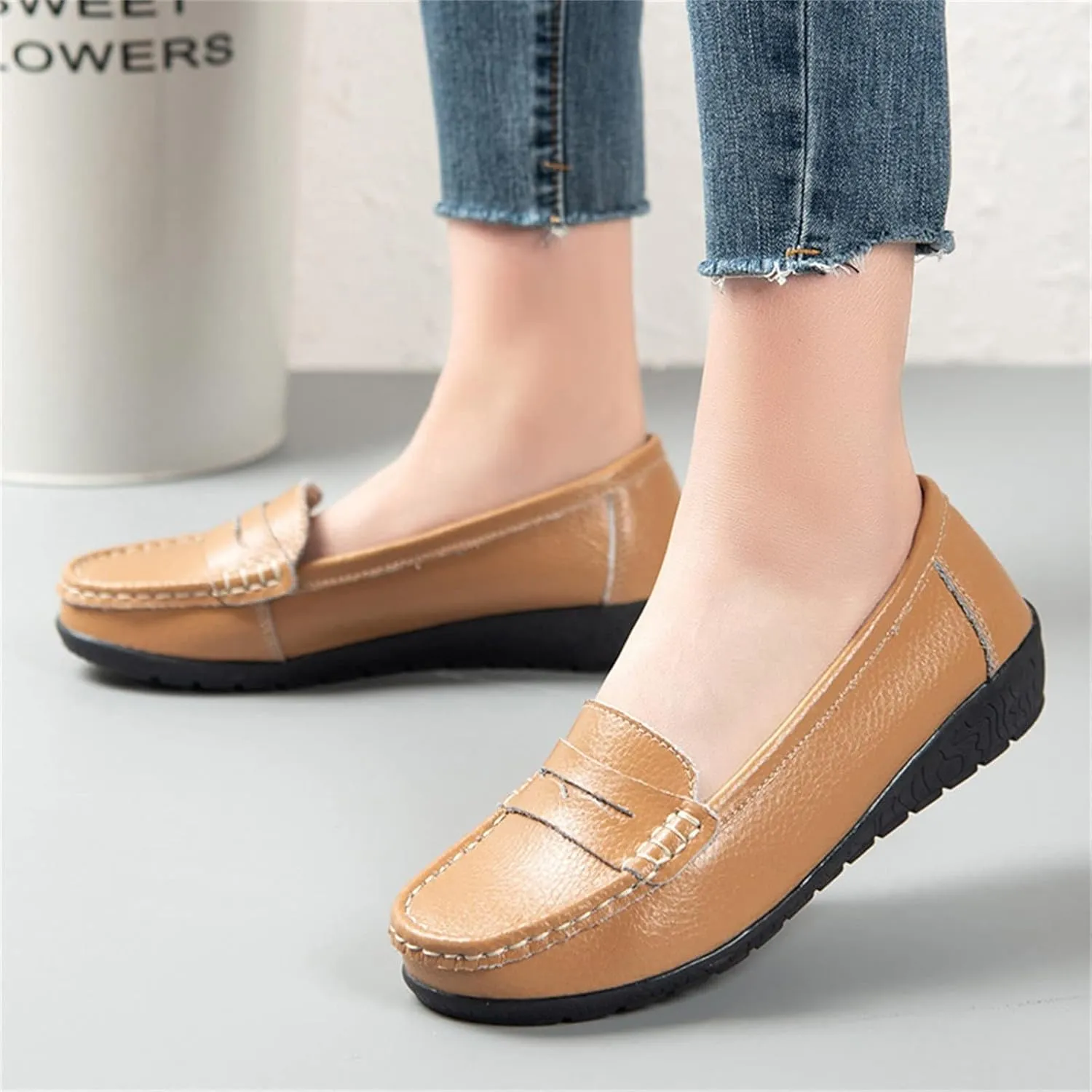 Women's Loafer Shoes Shoes Casual Women's Single Solid Loafers Casual Color Flat