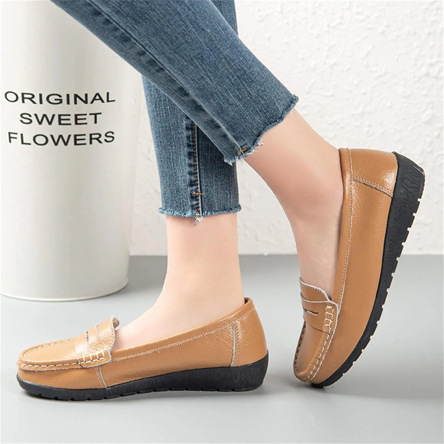 Women's Loafer Shoes Shoes Casual Women's Single Solid Loafers Casual Color Flat