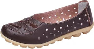 Womens Loafers Comfortable Orthopedic Breathable Leather Soft Sole Flats Driving Walking Casual Slip On Penny Shoes