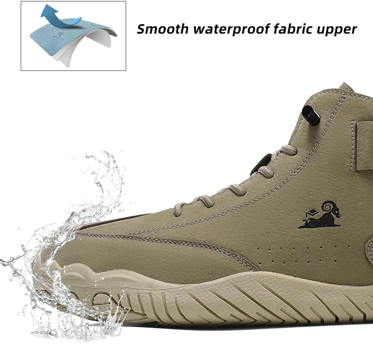 Womens Mens Barefoot Boots Shoes,High Top Wide Toe Box Zero Drop Minimalist Hiking Boots,Unisex Snow Boots Winter Shoes With Warm Fur,Waterproof Anti-Slip 38-45EU