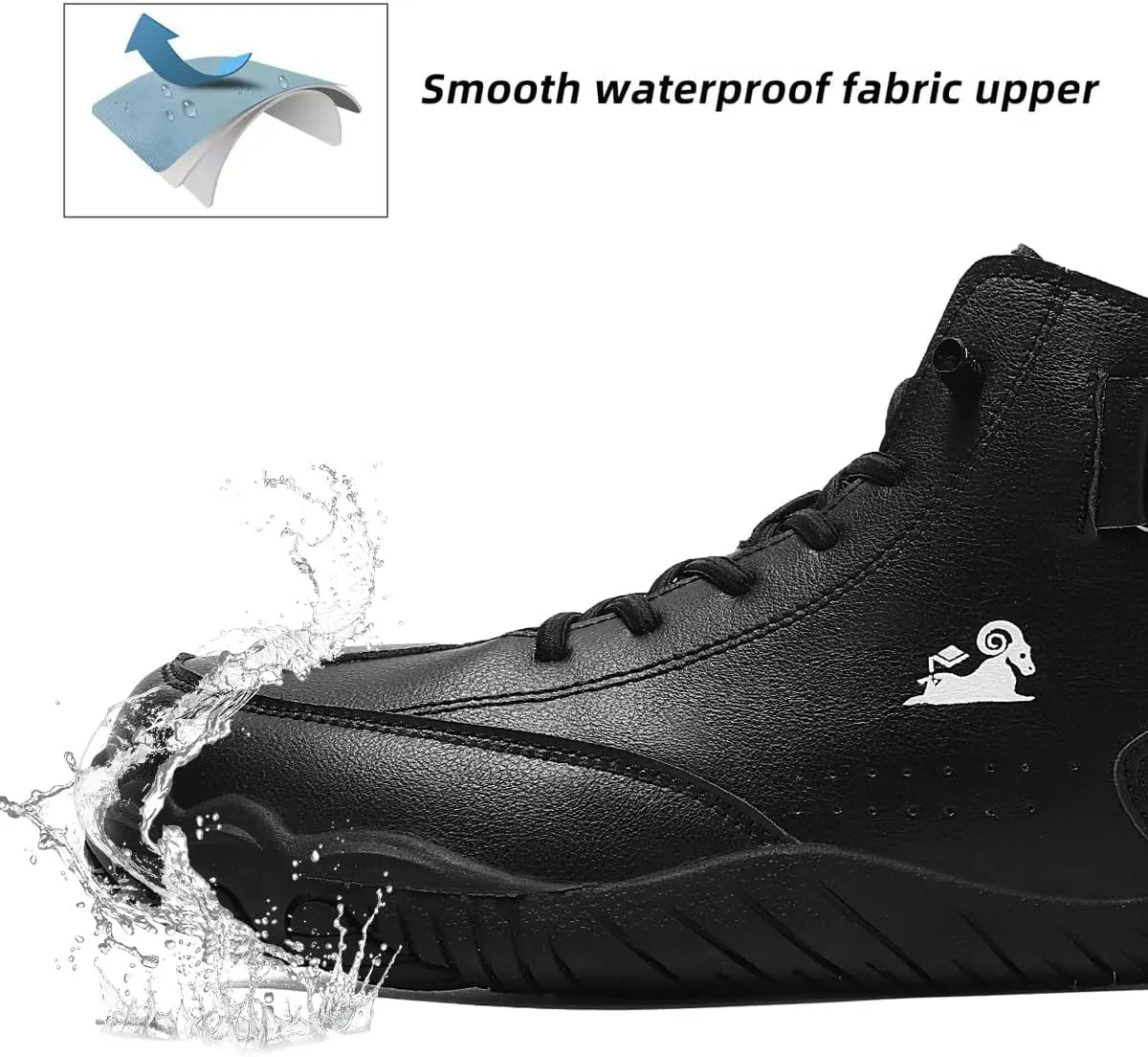 Womens Mens Barefoot Boots Shoes,High Top Wide Toe Box Zero Drop Minimalist Hiking Boots,Unisex Snow Boots Winter Shoes With Warm Fur,Waterproof Anti-Slip 38-45EU