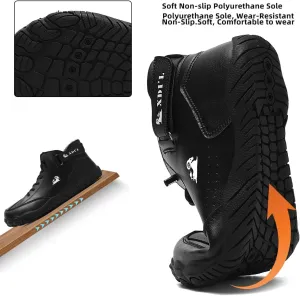 Womens Mens Barefoot Boots Shoes,High Top Wide Toe Box Zero Drop Minimalist Hiking Boots,Unisex Snow Boots Winter Shoes With Warm Fur,Waterproof Anti-Slip 38-45EU
