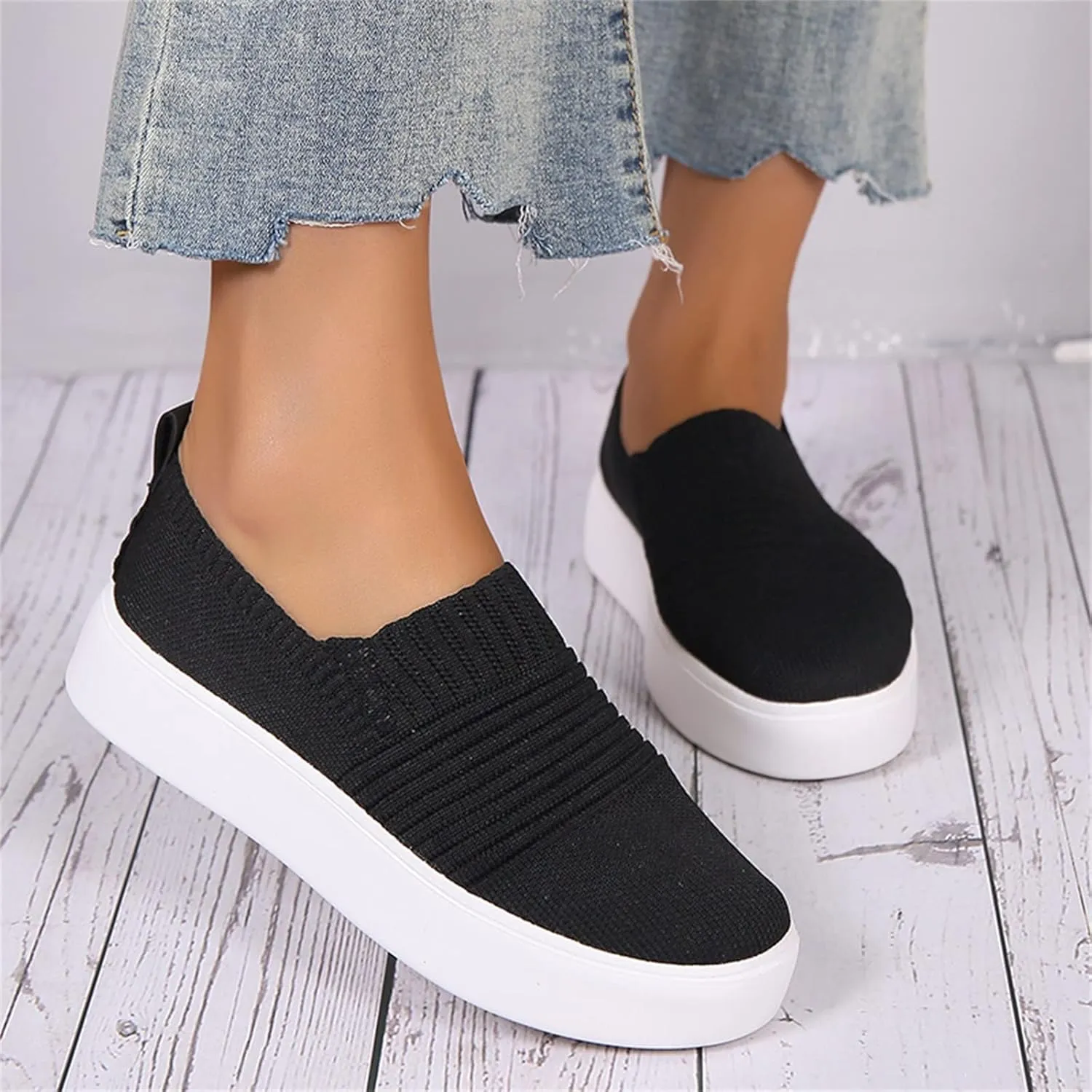Women's Orthopedic Flat Breathable Mesh Sneakers,Casual Non-Slip Walking Shoes Comfortable Soft Sole Tennis Shoes