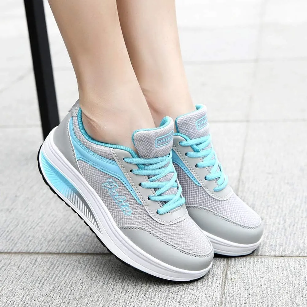 Women's Orthopedic Walking Shoes Sneakers for Ladies 2025 Casual Mesh Summer Air-Cushion Breathable Shoe Closed Toe Lace up Platform Casual Shoe