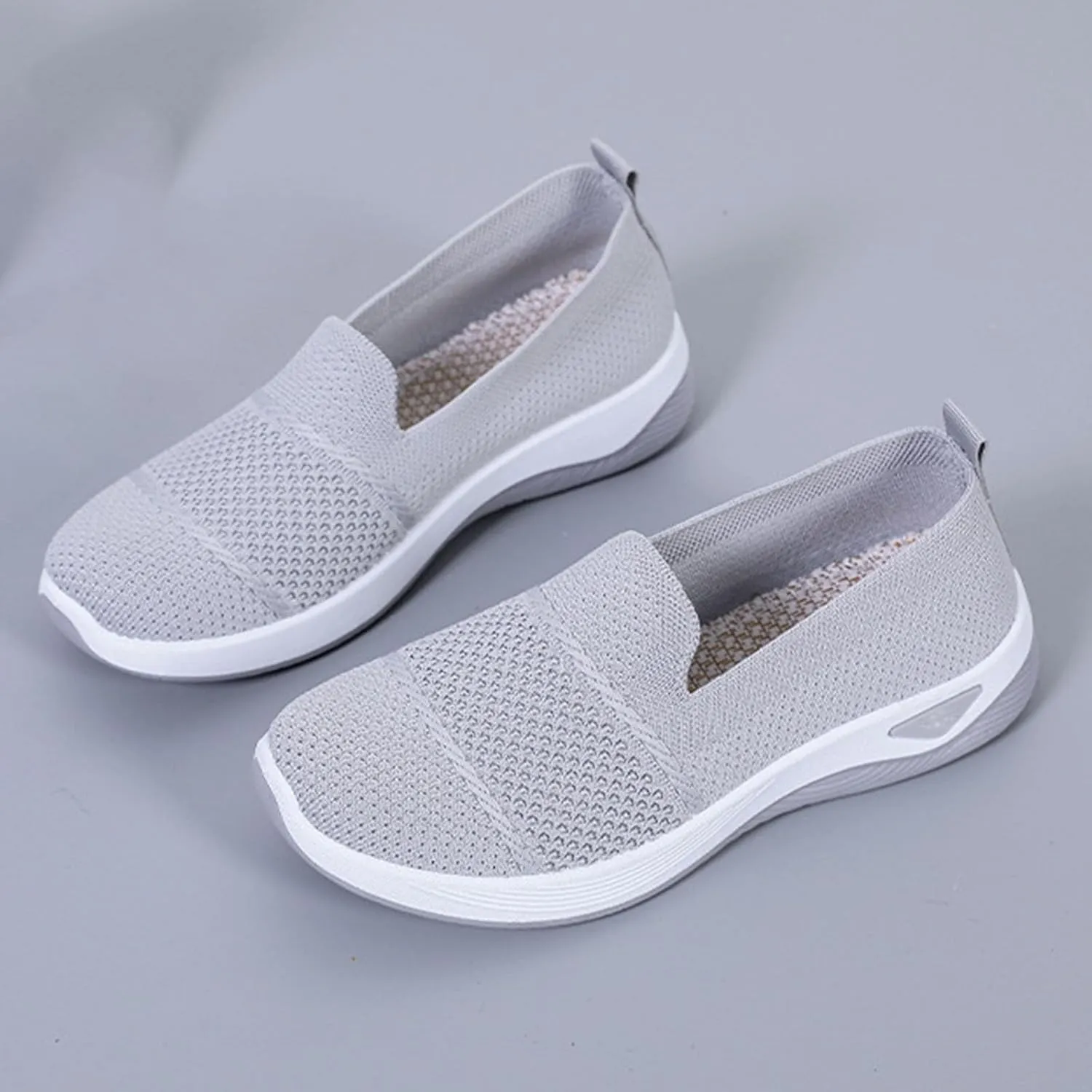 Womens Shoes Slip On Women's Sneakers Loafers Casual Solid Color Lightweight Cute Round Toe Running Shoes Loafers for Women Casual Walking Shoe