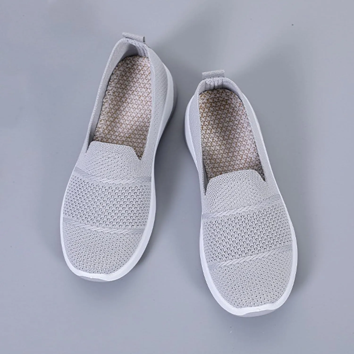Womens Shoes Slip On Women's Sneakers Loafers Casual Solid Color Lightweight Cute Round Toe Running Shoes Loafers for Women Casual Walking Shoe
