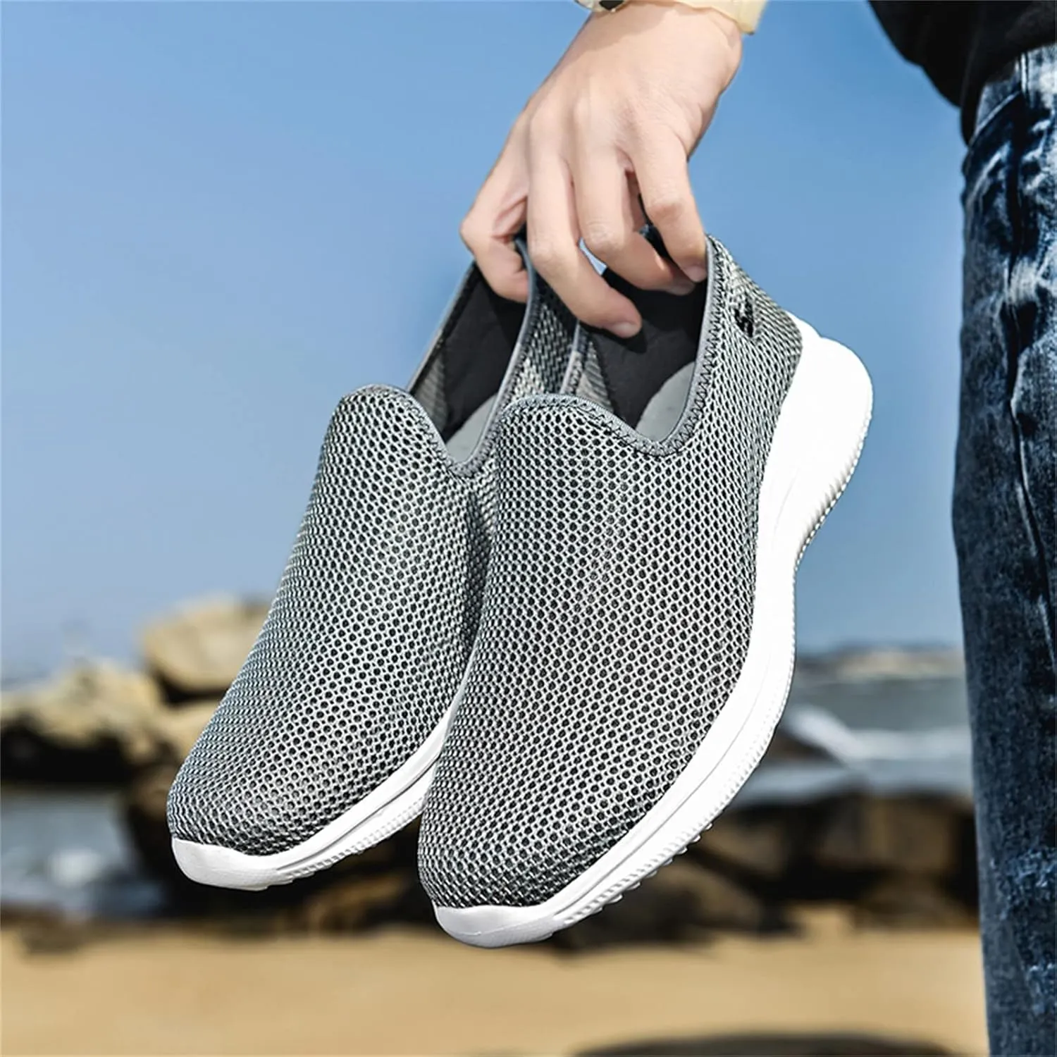Women's Slip on Shoes Canvas Sneakers Loafers Non Slip Running Shoes for Men Wide Feet Casual Slip On Shoes Brown Sneakers Steel Toe Tennis Shoe Cross Trainer Shoe