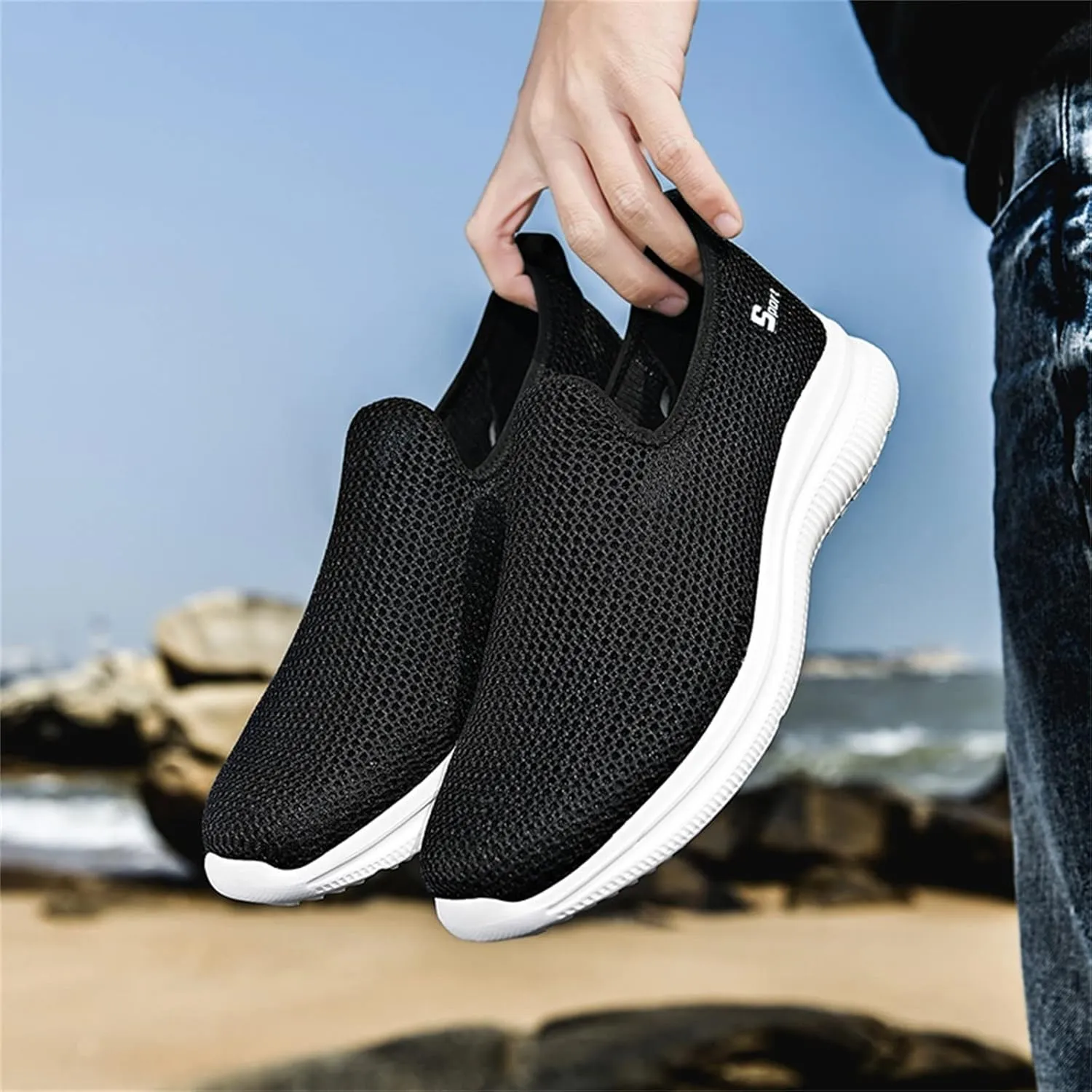 Women's Slip On Sneakers Lightweight Breathable Non Slip Work Shoes Women Loafers Men's Shoes Casual Casual Sneakers White Tennis Shoe Trainers Shoe
