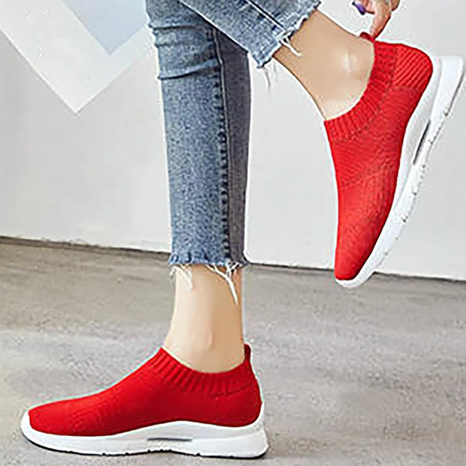 Womens Slip On Walking Shoes Non Slip Running Shoes Running Shoes for Women Mesh Men Casual Shoes White Sneakers White Tennis Shoe Cross Trainer Shoe