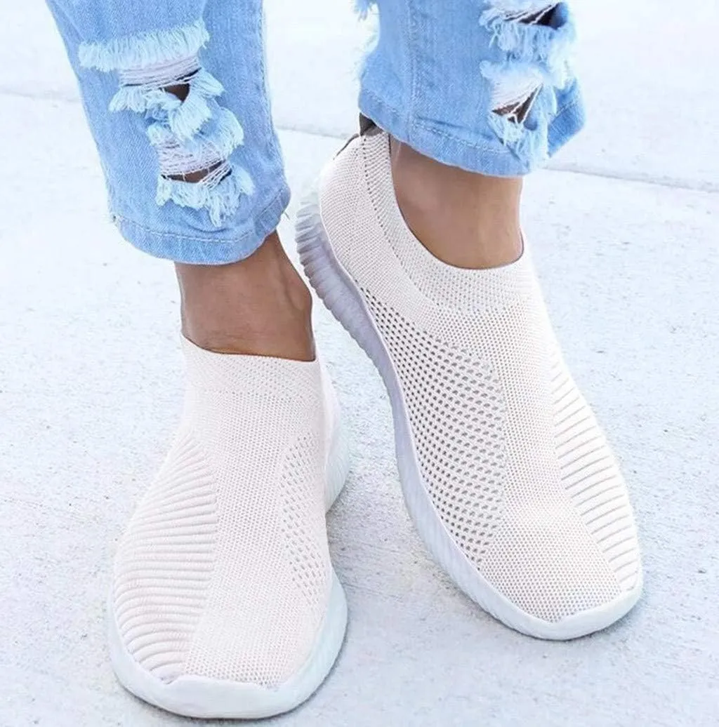 Womens Slip On Walking Shoes Non Slip Running Shoes Running Shoes for Women Mesh Men Casual Shoes White Sneakers White Tennis Shoe Cross Trainer Shoe