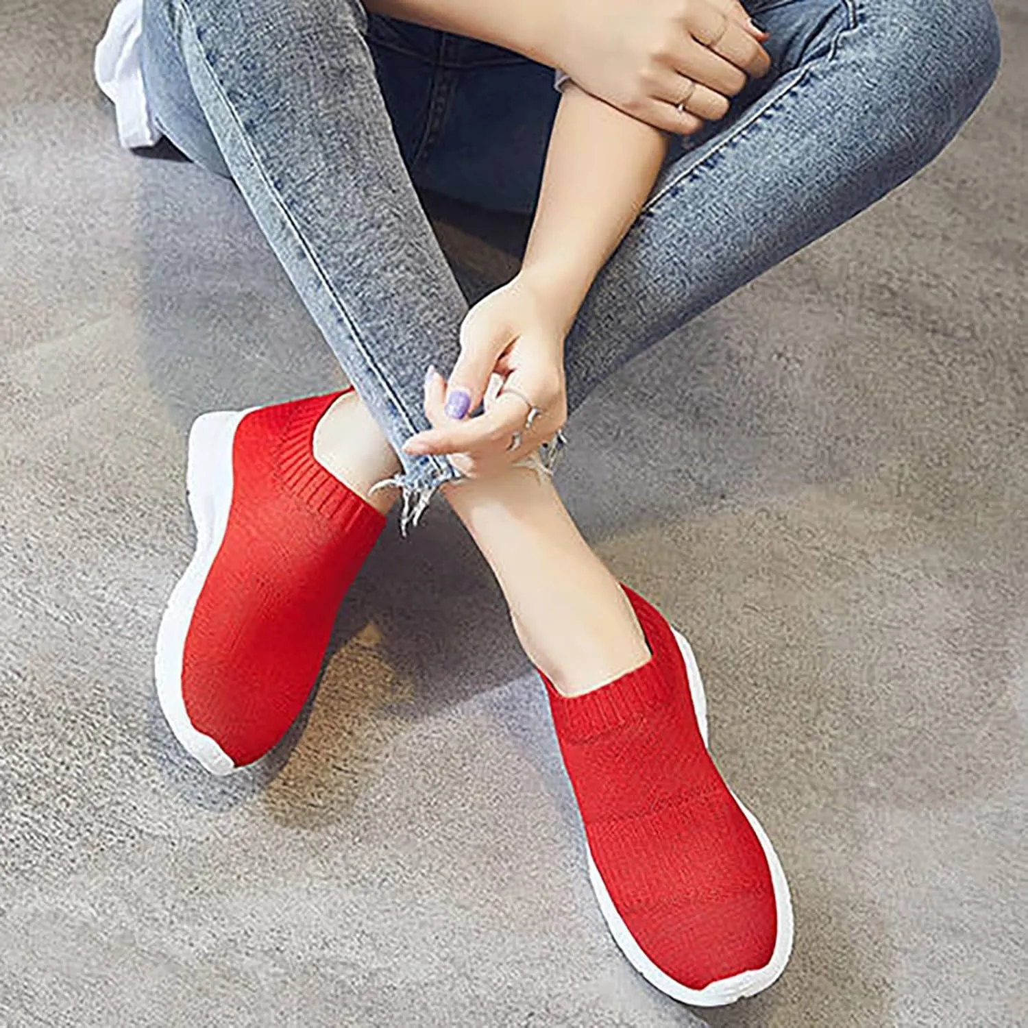 Womens Slip On Walking Shoes Non Slip Running Shoes Running Shoes for Women Mesh Men Casual Shoes White Sneakers White Tennis Shoe Cross Trainer Shoe