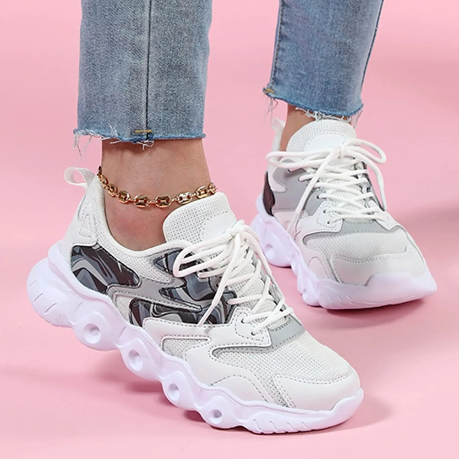 Women's Sneakers Size 8 White Comfy Shoes for Women for Work All Day Womens Casual Shoes Wide Toe Box Womens Running Shoes 8.5 Black Womens Black Non Slip Work Shoes Food Service