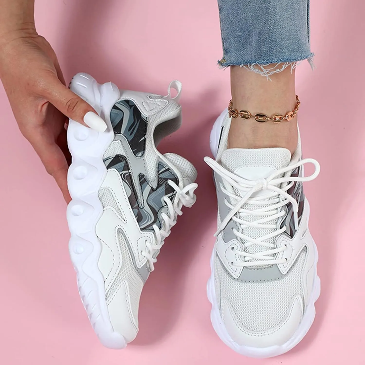 Women's Sneakers Size 8 White Comfy Shoes for Women for Work All Day Womens Casual Shoes Wide Toe Box Womens Running Shoes 8.5 Black Womens Black Non Slip Work Shoes Food Service
