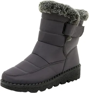 Womens Snow Boots Black Snow Boots for Ladies Indoor Outdoor Womens Winter Snow Boots Women Ankle Booties Womens Winter Boot Slip On Black Boots for Women Mens Snow Booties