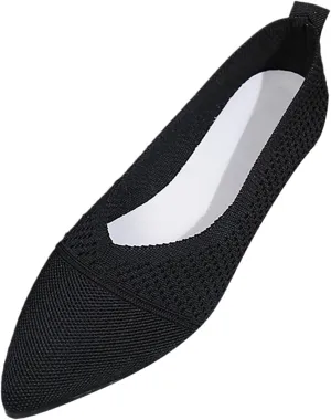 Women's Temperament Pointed Toe Loafers Soft Flat Soled Non Slip Flats Pointed Toe Breathable Driving Shoes