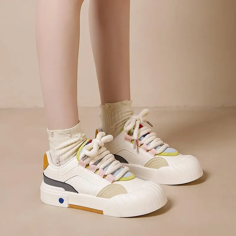 Women's Trendy Stylish Sneakers, Comfortable Wear-Resistant Skateboard Shoes for All Seasons, Street Style