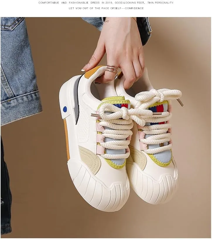 Women's Trendy Stylish Sneakers, Comfortable Wear-Resistant Skateboard Shoes for All Seasons, Street Style