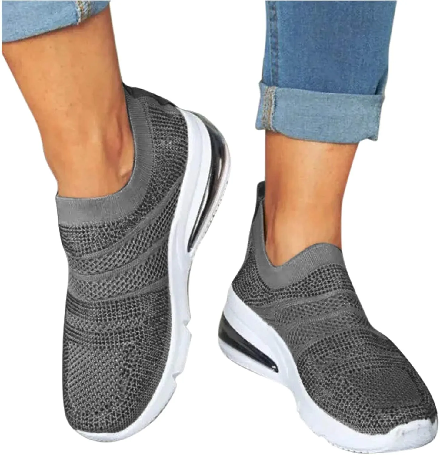 Womens Walking Shoes with Support Black On Black Walking Shoes Women Wide Feet Black Shoes Women Casual High Tops Wedge Sneakers for Women Dressy Size 10 Women Walking Shoes Slip On