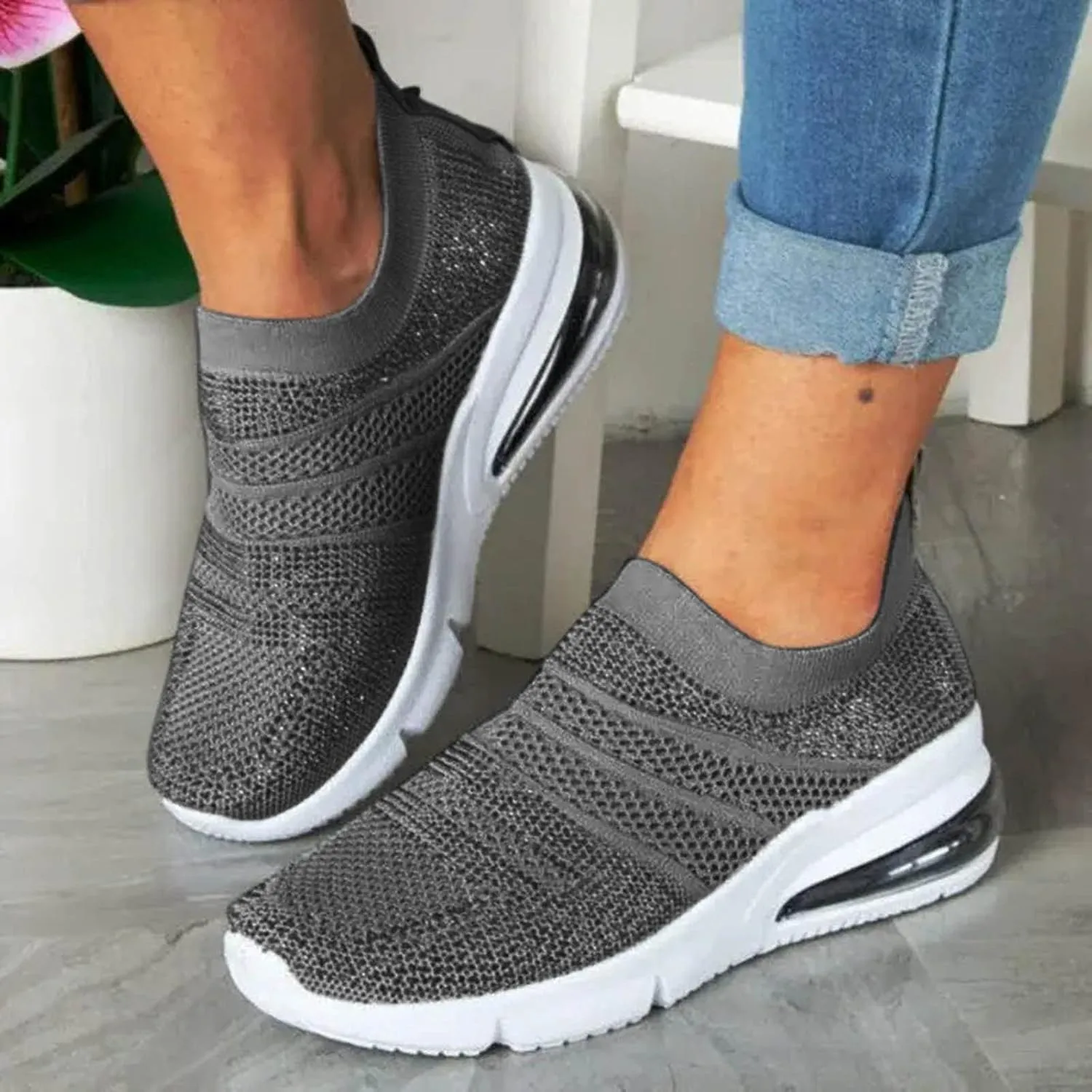 Womens Walking Shoes with Support Black On Black Walking Shoes Women Wide Feet Black Shoes Women Casual High Tops Wedge Sneakers for Women Dressy Size 10 Women Walking Shoes Slip On
