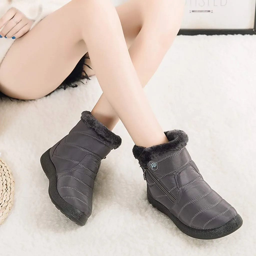 Womens Winter Boots Ankle Adults Slip On Waterproof Boots Womens Snow Boots Winter Shoes Warm Fur Lined Slip On Winter Boot Women Work Boots for Men Men's Winter Booties