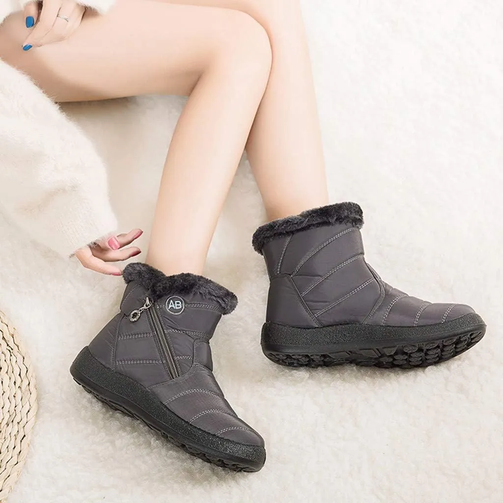 Womens Winter Boots Ankle Adults Slip On Waterproof Boots Womens Snow Boots Winter Shoes Warm Fur Lined Slip On Winter Boot Women Work Boots for Men Men's Winter Booties