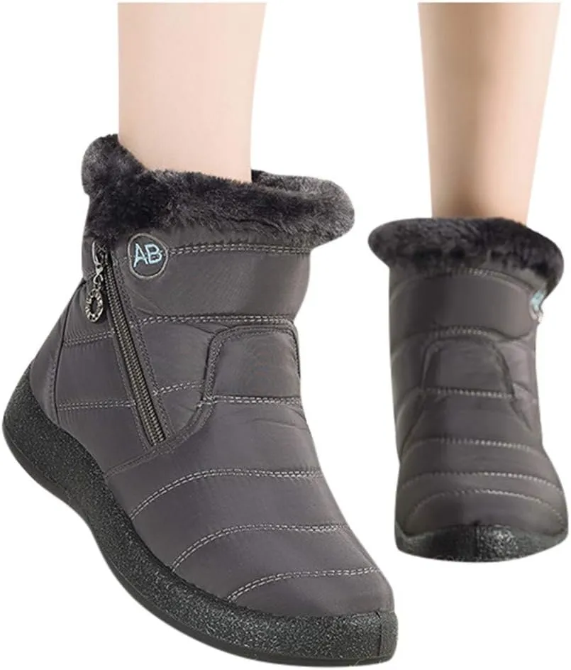 Womens Winter Boots Ankle Adults Slip On Waterproof Boots Womens Snow Boots Winter Shoes Warm Fur Lined Slip On Winter Boot Women Work Boots for Men Men's Winter Booties