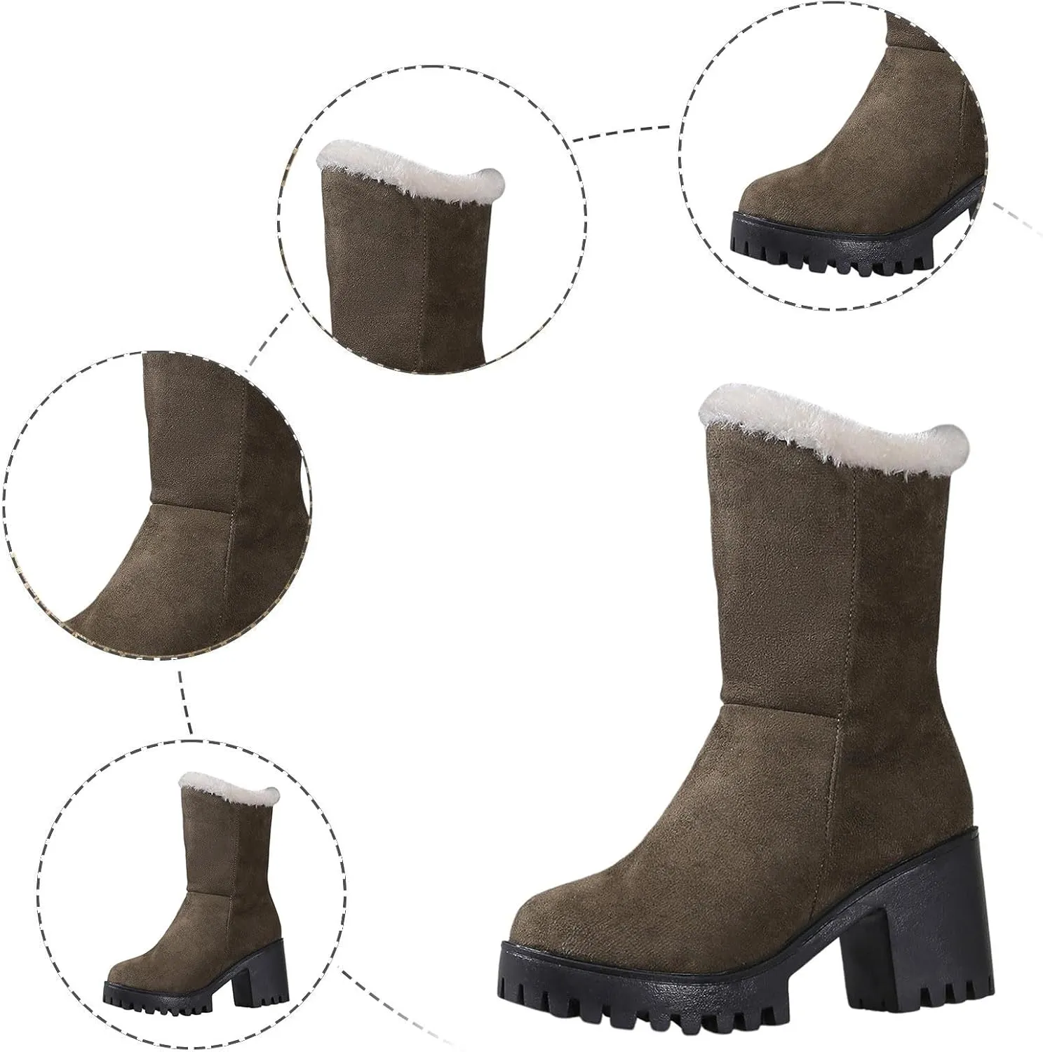 Women's Winter Snow Boots Waterproof Insulated Warm Fur Lined Ankle Booties Anti-Slip Slip On Walking Comfortable Outdoor
