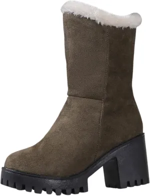 Women's Winter Snow Boots Waterproof Insulated Warm Fur Lined Ankle Booties Anti-Slip Slip On Walking Comfortable Outdoor